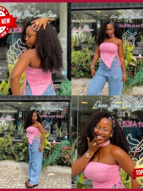18 Inch Human Hair Extensions Afro Kinky Curly Pre-Separated Knotless Crochet